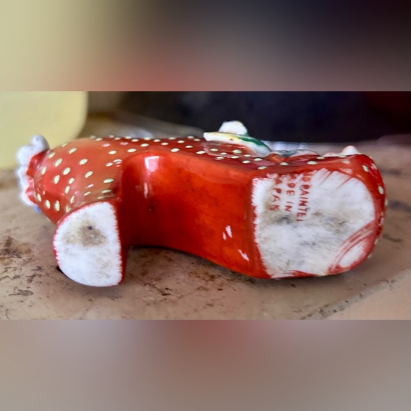 Vintage Hand Painted Porcelain Miniature Lady’s Heeled Shoe Planter Japan - Picture 7 of 16